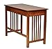 OSP Home Furnishings Sierra Writing Desk with Pull-Out Drawer and Mission Style Side Panels, Ash Brown