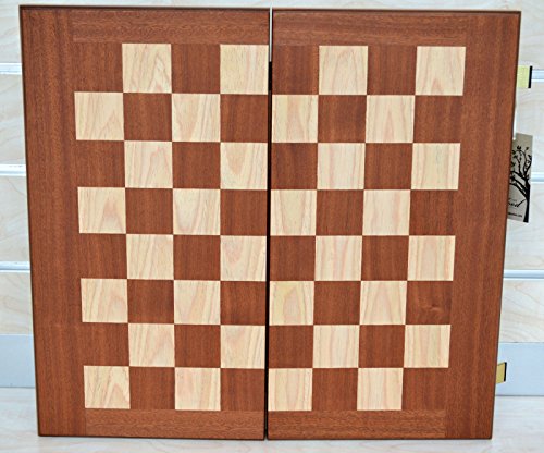 Manopoulos Mahogany Wood Backgammon Chess - Without Chess pawns