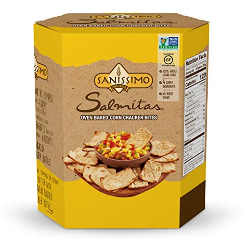 Sanissimo Salmitas Oven Baked Corn Cracker Bites, 100 Whole Grain Corn