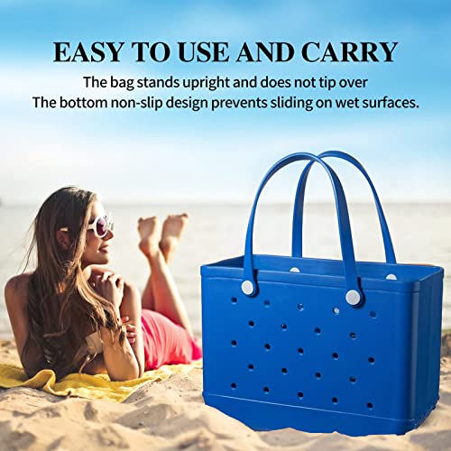 Rubber Beach Bags with Holes EVA Waterproof Sandproof Open Tote Bag