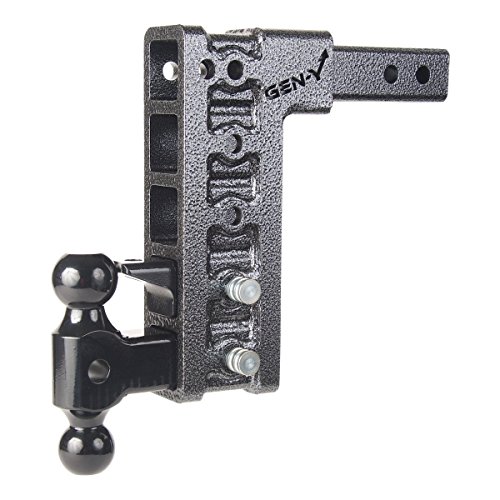 Drop Hitch by Geny #525 16,000 Lb 10" Drop Raise Hitch 2" Receiver Hitch, Dual-ball Pintle Combo Hitch