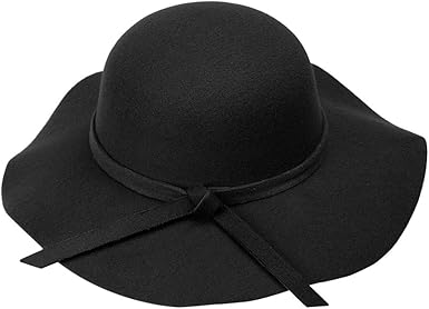 girls black floppy hat