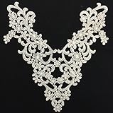 2 Pieces, Victorian Venice Lace Applique Yoke, Thick Quality, Ivory, 9.5