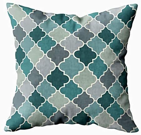 Shorping Body Pillow Case with Zipper, Zippered Pillowcases 20X20Inch Throw Pillow Covers Oriental Traditional Pattern Ornament Repeated Crosses Mosaic Tiles Lantern Shapes for Home Sofa Bedding