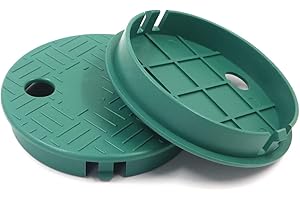 2 Pieces 6 Inch Sprinkler Valve Box Cover, Round Sprinkler Valve Cover Lid, Round Ground Sprinkler Covers, Green Valve Box Li