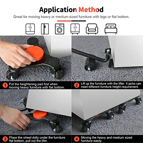 Ronlap Furniture Dolly, Furniture Movers with Wheels, 3 Wheel Dolly 4