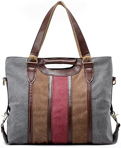 Womens Canvas Shoulder Handbag Fashion Stripe Casual Messenger Crossbody Travel Purse for Girls