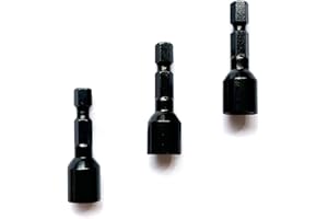 Yoliko 1/4"-20 5/16"-18 3/8"-16 3Pcs Hanger Bolt Driver Double Headed Wood Screws Fully All Threaded Rod Threaded Insert Hexagon Head Drill Driver Bits