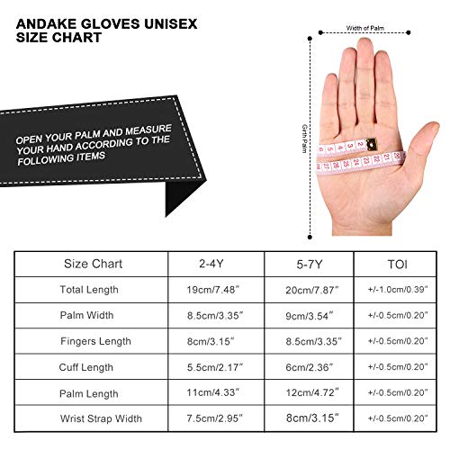 Fazitrip Mittens Gloves 3M Thinsulate Warm Windproof Girls Boys Kids Ski Gloves,Black,S (2-3 years) - Thumbnail 6