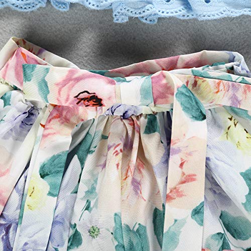 Toddler Kids Baby Girl Floral Outfit Lace Halter Tank Top+Boho Skirt Dress Set Summer Clothes (Boho Skirts, 1-2 Years) - Thumbnail 4