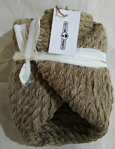 Jolly Jon Large Brown Jute Storage Basket - Natural Plant Panier Belly Baskets - Woven Handles for Laundry or Toys - Magazine Container or Toy Bin - Nursery Organization & Baby Room Baskets by