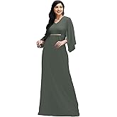 KOH KOH Womens 2026 Long Elegant V-Neck Batwing Sleeve Cocktail Kaftan Maxi Dress