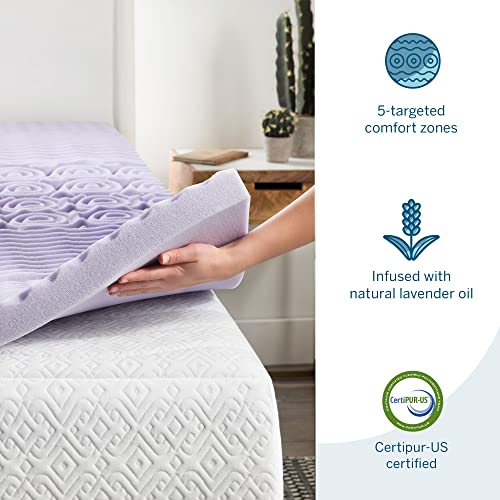 Lucid 2 Inch Mattress Topper Full Memory Foam Mattress Topper Full