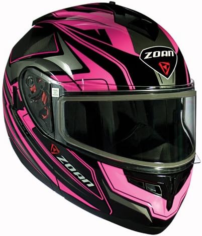 Zoan Optimus Eclipse Pink Electric Lens Modular Flip Up Snowmobile Riding Helmet Large