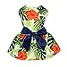 Fitwarm Hawaiian Palm Dog Clothes Dresses Vest Shirts Pet Cat Apparel Green Medium
