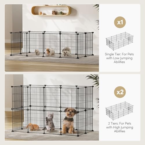 Tespo Pet Playpen, Small Animal Cage Indoor Portable Metal Wire Yd