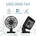 Quiet Desk Fan, Moucit 4-Inch USB Small Table Fan with Twin Turbo, 2 Speeds and Pivoting Head Personal Electric Fan for Office, Home