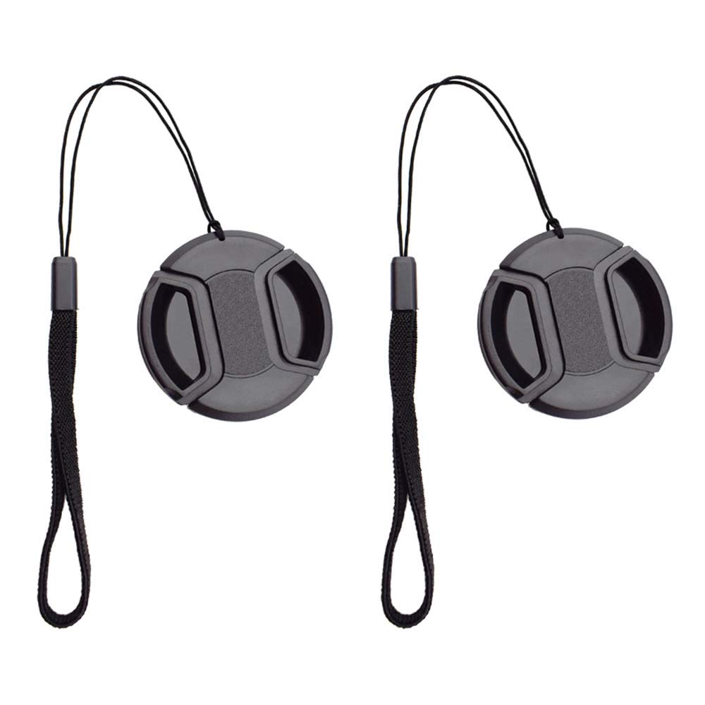 ULBTER 55mm Lens Cap Cover with Keeper for AF-P NIKKOR 18-55mm f/3.5-5.6G VR Lens for Nikon D5600 D5500 D5300 D3500 D3400 D3300 D7200 D7100 DSLR Camera, Lens Cap & Lens Cover Leash -2 Pieces