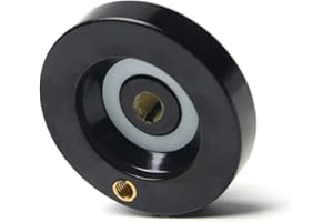 Aicosineg 2Pcs Ripple Hand Wheel 0.31in Hole 2.48in Dia Handwheel Crank Handle Round Handwheel with Revolving Handle for Most Machine Wood Lathe Mill Table Saw Tailstock Drill Press Black