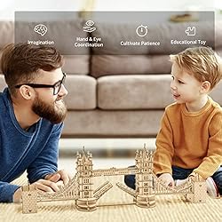 ROBOTIME 3D Puzzle Wooden Craft Kits with LED Light