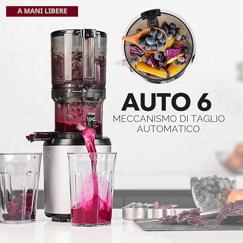Kuvings AUTO6 Slow Juicer | Fruit and Vegetable Extractor | Electric Citrus Juicer | 1.7L | Easy Cleaning | BPA Free | 200W (KHS-660SE)_Gunmetal Grey