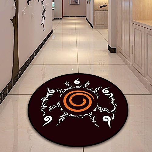 Anime Naruto Round Soft and Absorbent Bath Carpet Welcome Entrance Door Mats for Living Room Bedroom Kitchen Kitchen Pet and Living Room Mat (80cm/31.49", black)