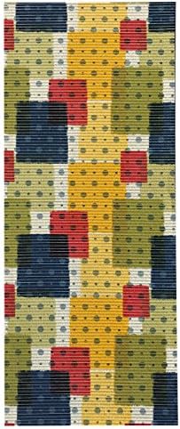 26inch X 6ft Multicolor Boxes Non-Slip Rubber Hallway Kitchen Bathroom SOFT FOAM Runner Mat Rug Custom Size-able (26 inch wide by 6 feet long)