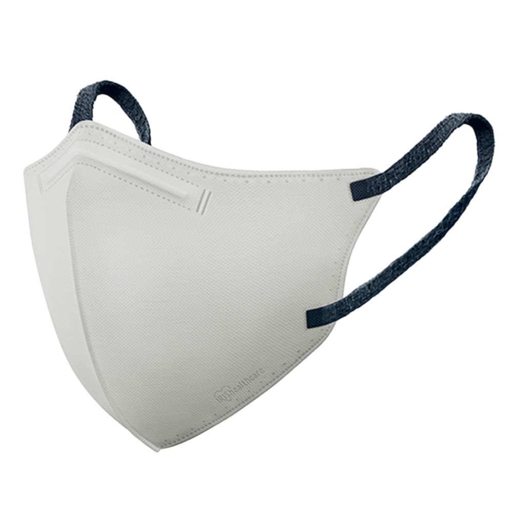 アイリスオーヤマ 立体マスク ふつう 5枚入 ニュアンスグレー×ナイトブルー DAILY FIT MASK Filter+ 息がしやすい 小顔 ふんわり耳紐 バイカラー商品画像
