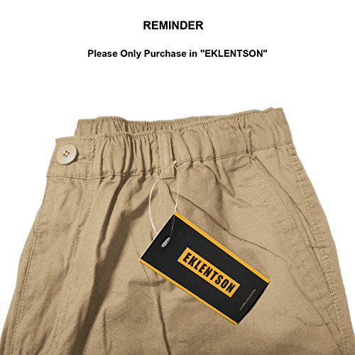 EKLENTSON Men's Capri Pants for Men Relaxed Fit Military Shorts 3/4 Pants Khaki