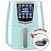 Best Choice Products 4.2qt 8-in-1 Digital Air Fryer Cooking Appliance w/ 8 Presets, Touch Screen Display, Adjustable Temp, Timer, Non-Stick Basket, Multifunctional Rack, Tongs, Recipes, Seafoam Blue