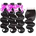 Flady Hair Brazilian Body Wave Hair 3 Bundles with Closure Unprocessed Human Hair Bundles with Closure 10A Virgin Hair 20 22 24 with 18inch Closure