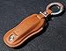 Rockxia Leather Key Fob Cover Holder for Porsche 2017 Panamera 4 4S 2018 2019 Cayenne Key Holder Protective Shell Accessories (A, Brown)