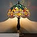 WERFACTORY Tiffany Lamp Sea Blue Yellow Stained Glass Dragonfly Style Table Lamp Nautical Reading Desk Bedside Light 12X12X18 Inches Decor Bedroom Living Room Home Office S128 Series