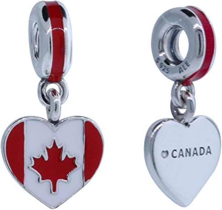 Pandora Canada Heart Flag Charm, Mixed Enamels 791954ENMX Amazon.ca