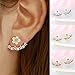 XINSHUN Women Fashion Accessories Cute Stud Earrings Boucle d'oreille Femme Flower Earrings Gold Bijoux Jewelry(rose golden)