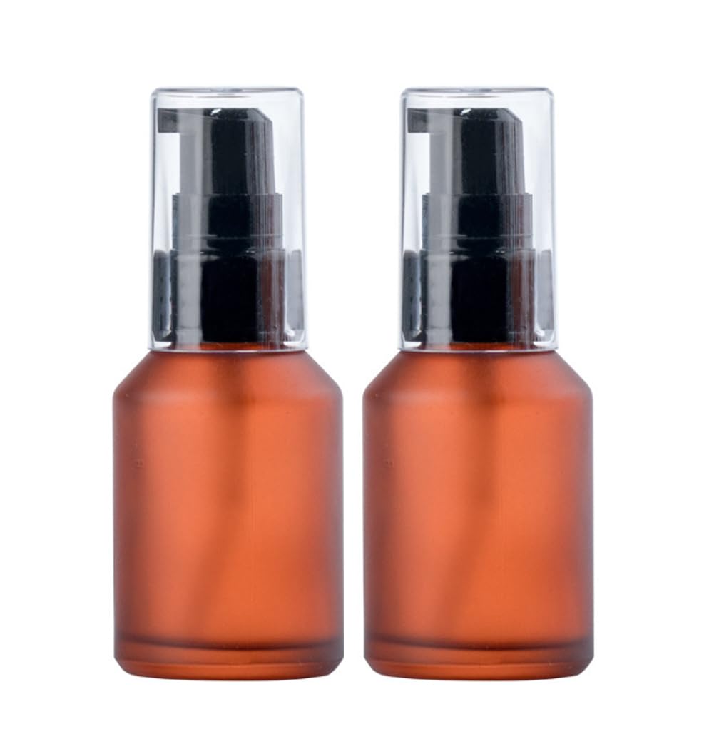 VASANA 2 PCS 60ML Upscale Empty URefillable Wine Red Glass Pump Press Lotion Bottle Cosmetic Make Up Oil Cream Emulsion Jar Bottle Storage Containers