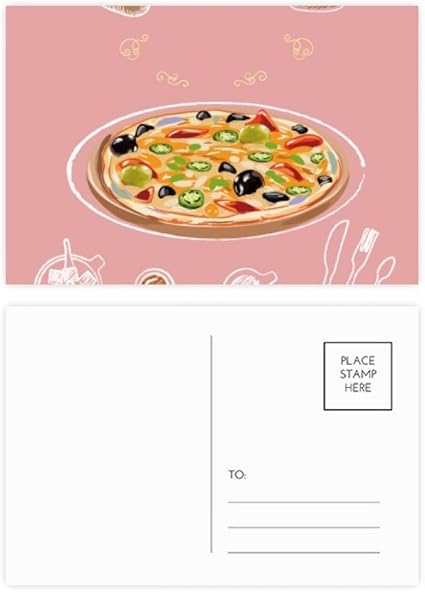 Amazon Assortedイタリアトマトfoodsピザポストカードセット誕生日thanksカードmailing側個 紙製品 文房具 オフィス用品