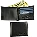 RFID Blocking Real Leather Black Wallet For Men - Slim Front Pocket Bi-Fold With 8 Credit Card Slots And Flip Up ID Window - Electromagnetically Opaque Protector - Genuine Unisex Gift