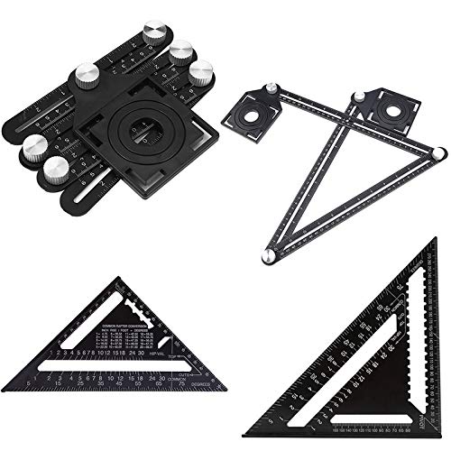 Meka-supplies - 6 Folding Rulers 7/12inch Triangular Measuring Ruler Multi-hole Angle Ruler with Drill Guide Glass Tiles Woodworking Gauges