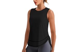 Jescakoo Workout Tank Tops for Women Sleeveless Athletic Running Shirt Loose Fit Gym Clothes S-2XL