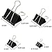 Binder Clips Paper Clamp For Paper-Clips Paper binder Assorted Sizes (Black) 50 PCS