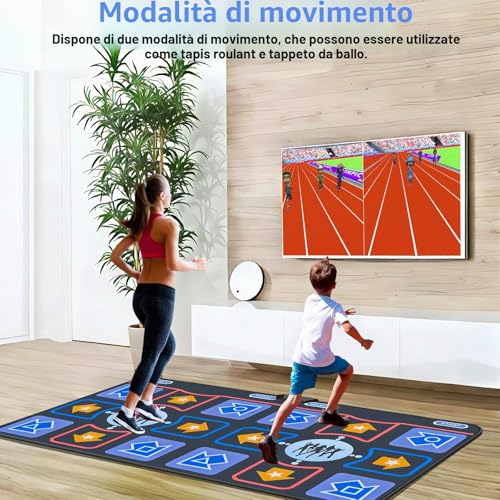 Damcoola Dance Mat for Kids and Adults, Double User TV Dancing Mat, Soft Flannel Dance Mat for Exercise and Games, Plug & Play Family Games, Gifts for Girls and Boys