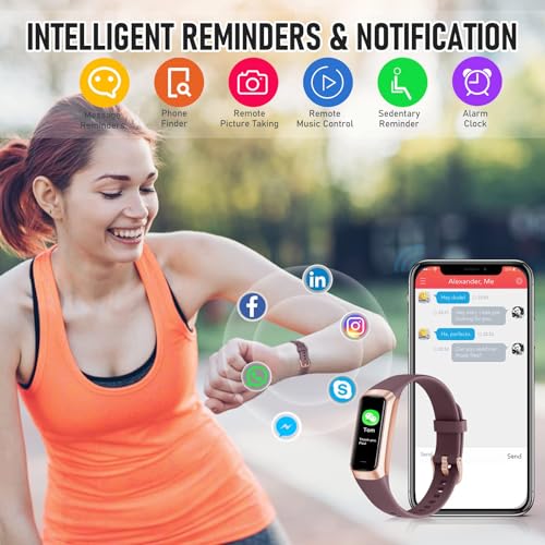 Fitness Tracker, Activity Trackers with 24/7 Heart Rate, Blood Oxygen Blood Pressure Sleep Monitor, Step Counter with 1.1" AMOLED Touch Color Screen, Calorie Pedometer Health Smart Watch for Women Men