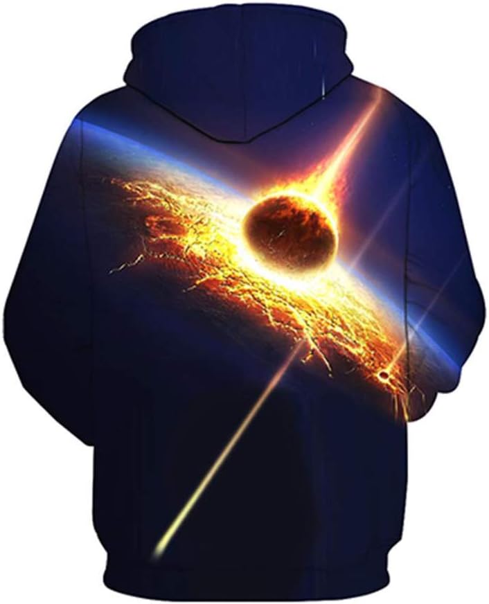 letter nasa patched long sleeve loose fitted sports hoodie