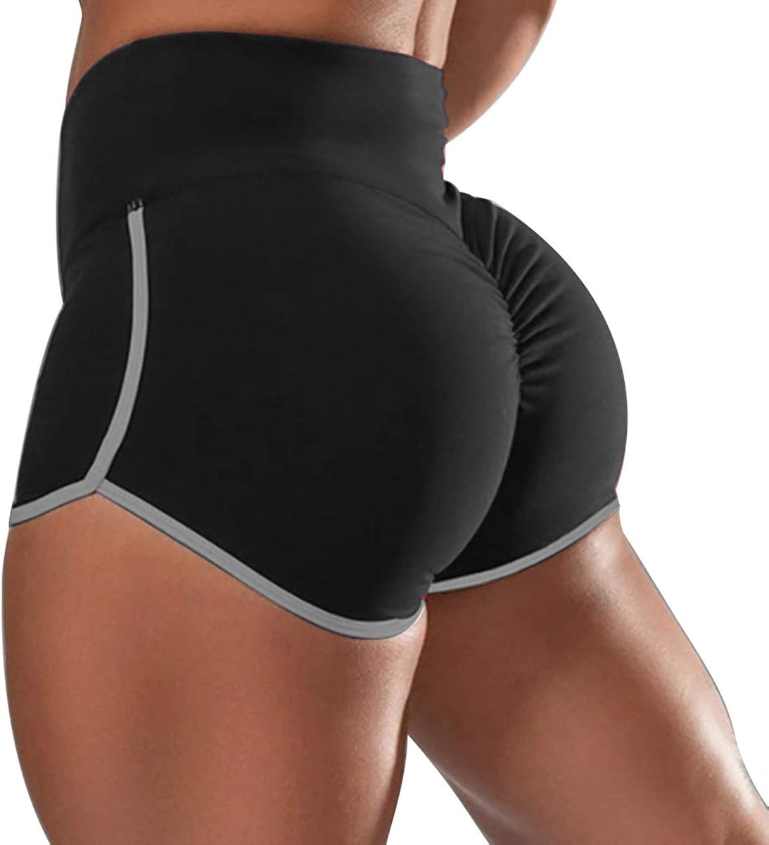 iEFiEL Women's High Waisted Yoga Shorts Ruched Butt Lifting Workout