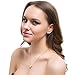 Jstyle Stainless Steel Cubic Zirconia Necklace for Women Ball Stud Earrings Jewelry Set Elegant Gold-Tone