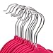 Juvale 24 Pack Hot Pink Velvet Hangers w/Clips for Kids, Baby Nursery, Children's Closet, Dresses, Shirts, Pants, Skirts, Ultra Thin, Nonslip, Space Saving Hangers, 12 Inches Baby Hanger Velvet Pack