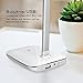 DAC Ergonomic 14”, LED Desktop Lamp w/ USB Charging Port, Rechargeable Battery UP TO 8HRS, Lightweight & Portable, Adjustable Post for Reading, Smart Touch Switch for Dimmer, 4W, White