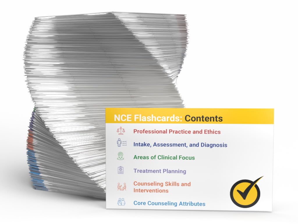 NCE Study Cards: NCE Exam Prep 2025-2026 with Practice Test Questions for the National Counselor Examination [Full Color Cards]