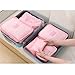 Hugesaving 6pcs travel Organizers Packing Cubes Luggage Organizers Compression Pouches Fabric Travel Storage Bag Pink